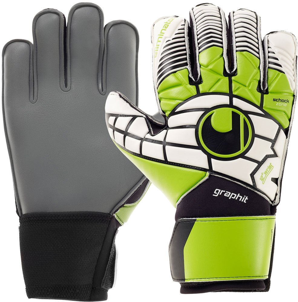 Uhlsport Eliminator Soft Graphit SupportFrame Goalkeeper Gloves White/Green - Best Buy Soccer